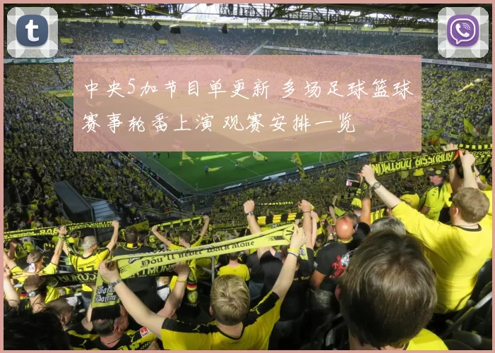中央5加节目单更新 多场足球篮球赛事轮番上演 观赛安排一览